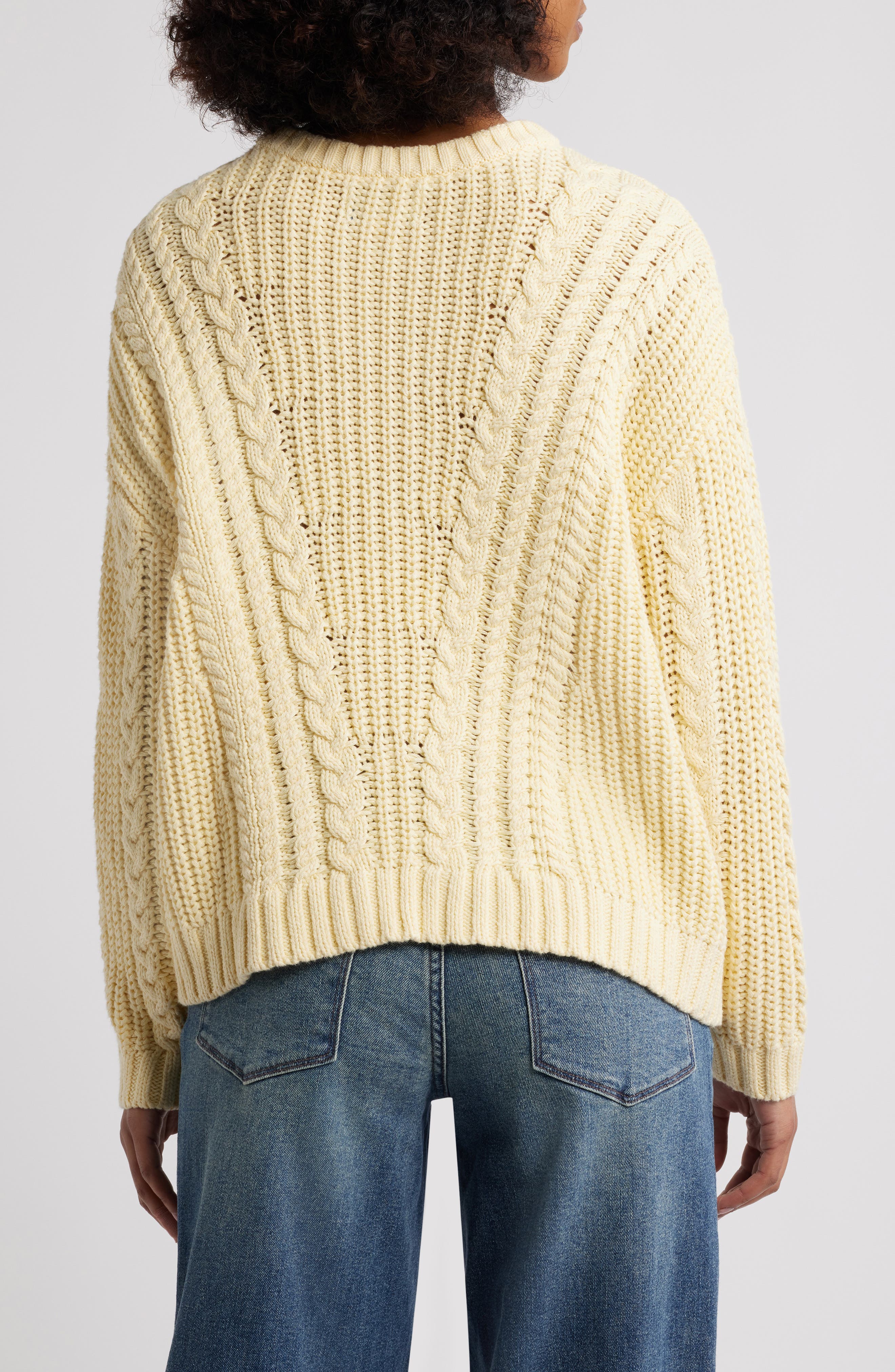 Magnolia Oversize Cable Stitch Cotton Sweater - image 4