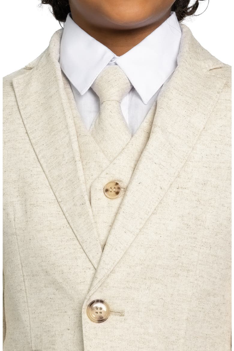 Kids' Oasis 5-Piece Slim Fit Linen Suit, Alternate, color, Sand
