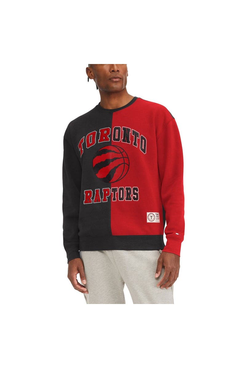 TOMMY JEANS Men's Tommy Jeans Red/Black Toronto Raptors Keith Split Pullover Sweatshirt, Main, color, Red