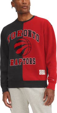 TOMMY JEANS Men's Tommy Jeans Red/Black Toronto Raptors Keith Split Pullover Sweatshirt