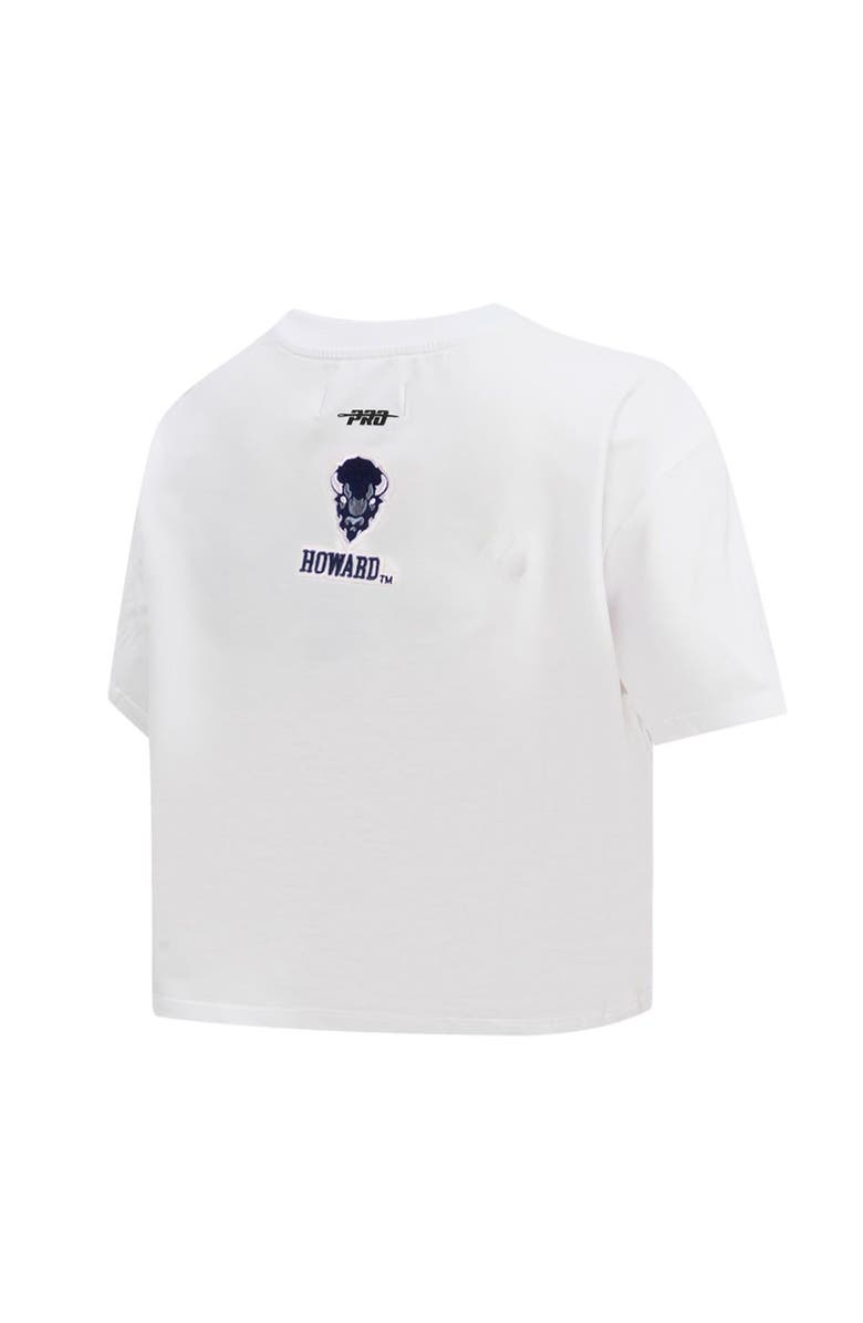 PRO STANDARD Women's Pro Standard White Howard Bison Classic Three-Hit Boxy Cropped T-Shirt, Alternate, color,