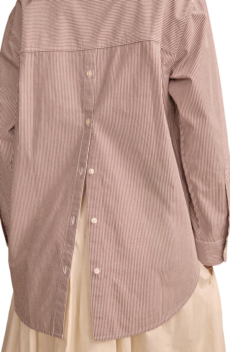 Lucky Brand Stripe Oversize Button Back Cotton Button-Up Shirt, Alternate, color,