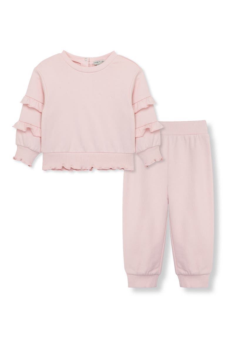 Ruffle Sweatshirt & Joggers Set, Main, color, LIGHT PINK
