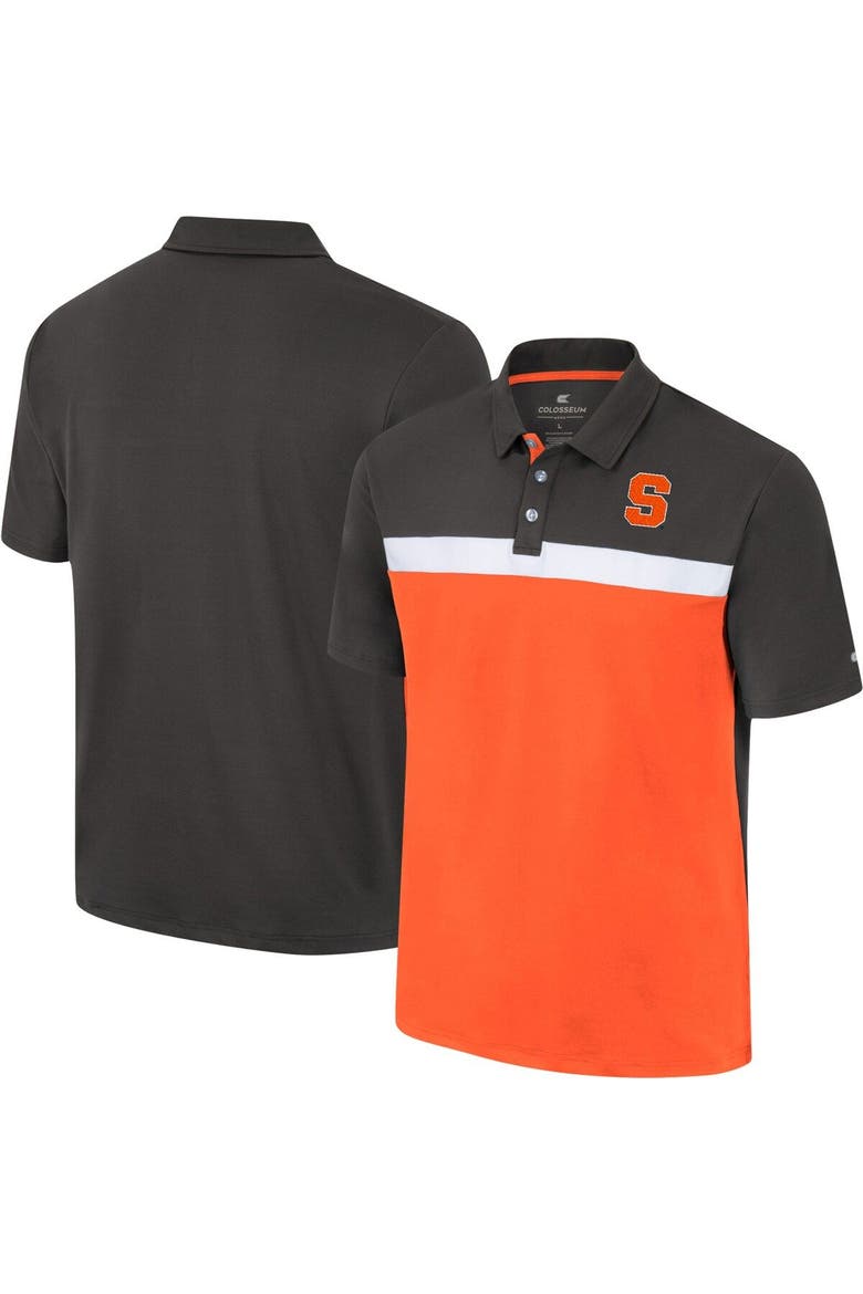 Men's Colosseum Charcoal Syracuse Orange Two Yutes Polo, Main, color, Charcoal