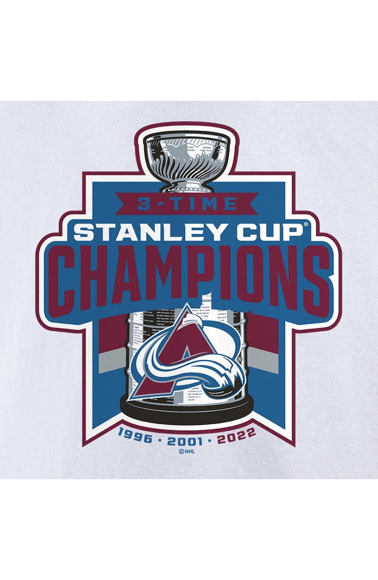 FANATICS Women's Fanatics Branded White Colorado Avalanche 3-Time Stanley Cup Champions V-Neck T-Shirt, Alternate, color, 