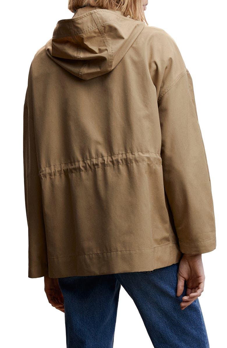 MANGO Split Pocket Hooded Water Repellent Jacket, Alternate, color,