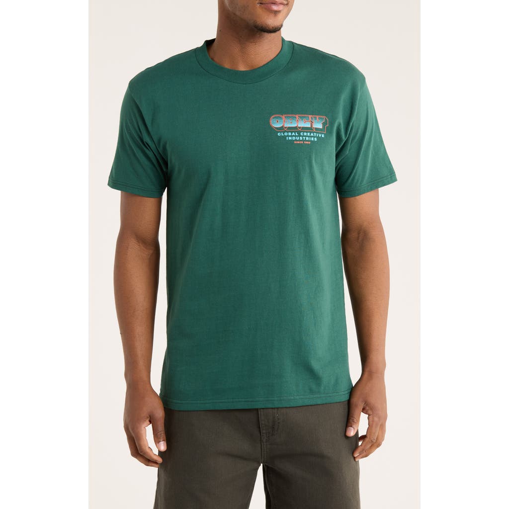 Obey Measure Twice Graphic T-shirt In Green