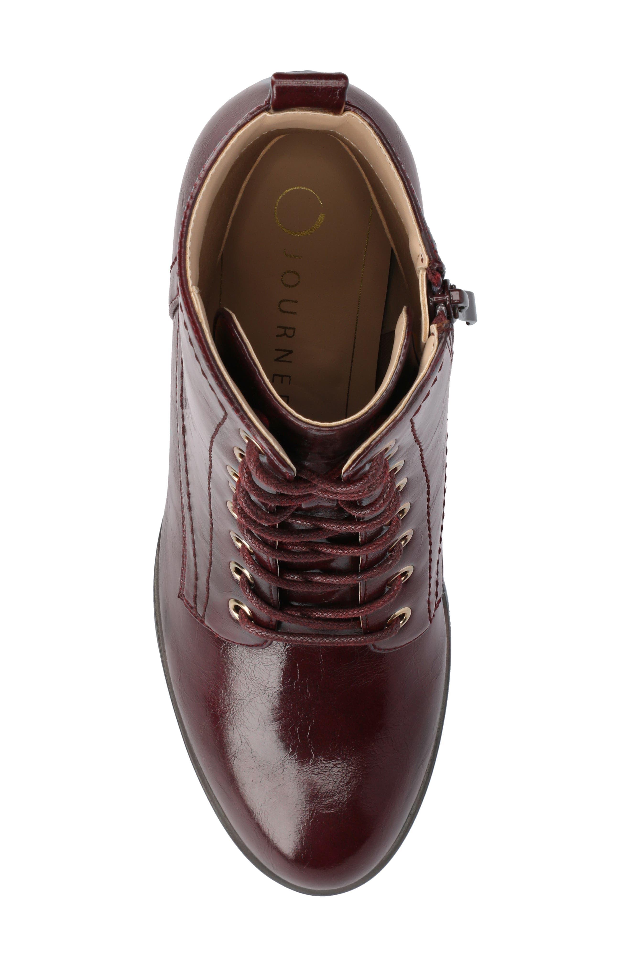 JOURNEE Baylor Lace-Up Boot, Alternate, color, OXBLOOD PATENT