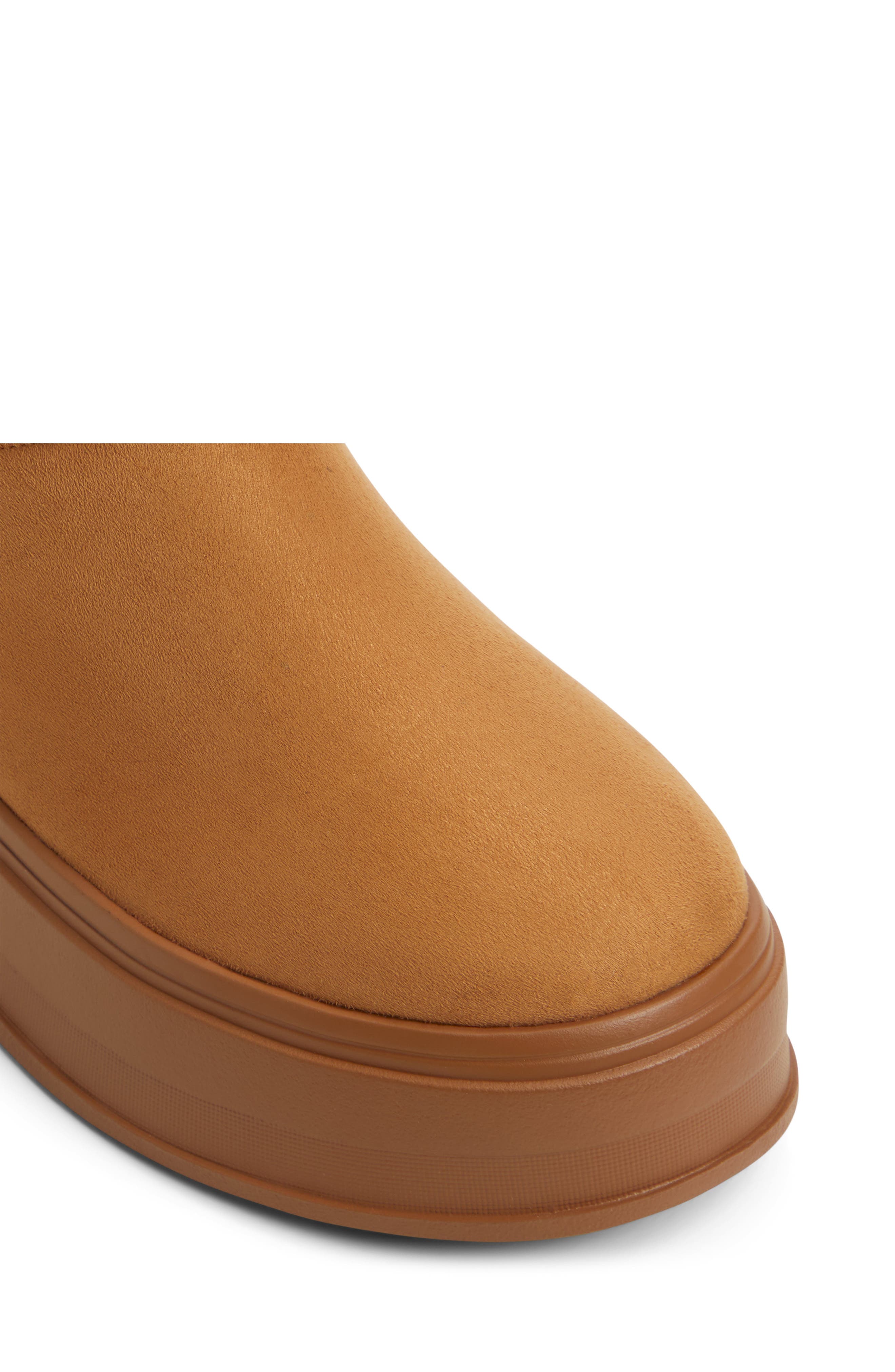 ALDO Plushy Faux Fur Lined Platform Bootie, Alternate, color, Tan