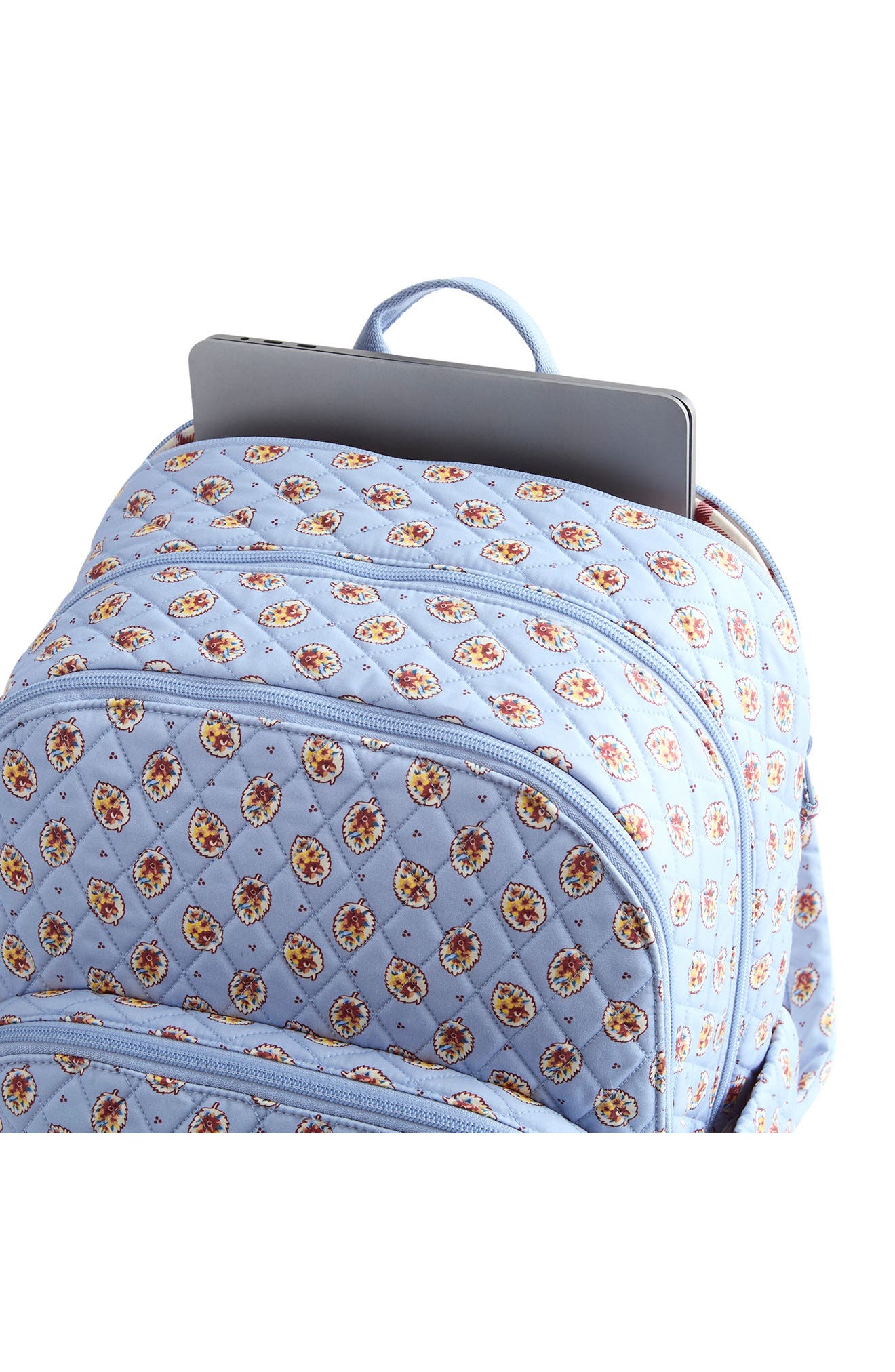 Large Bancroft Quilted Backpack, Alternate, color, BLUE LEAF