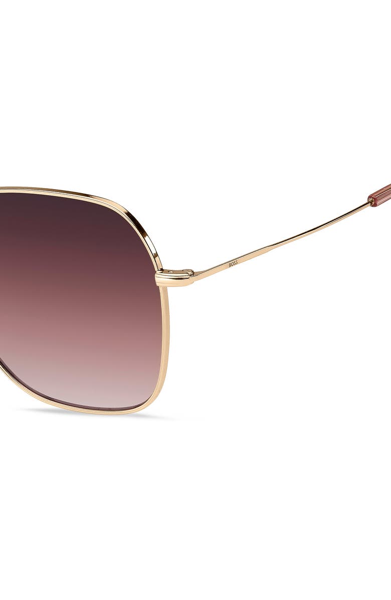 BOSS 58mm Gradient Square Sunglasses, Alternate, color, Rose Gold