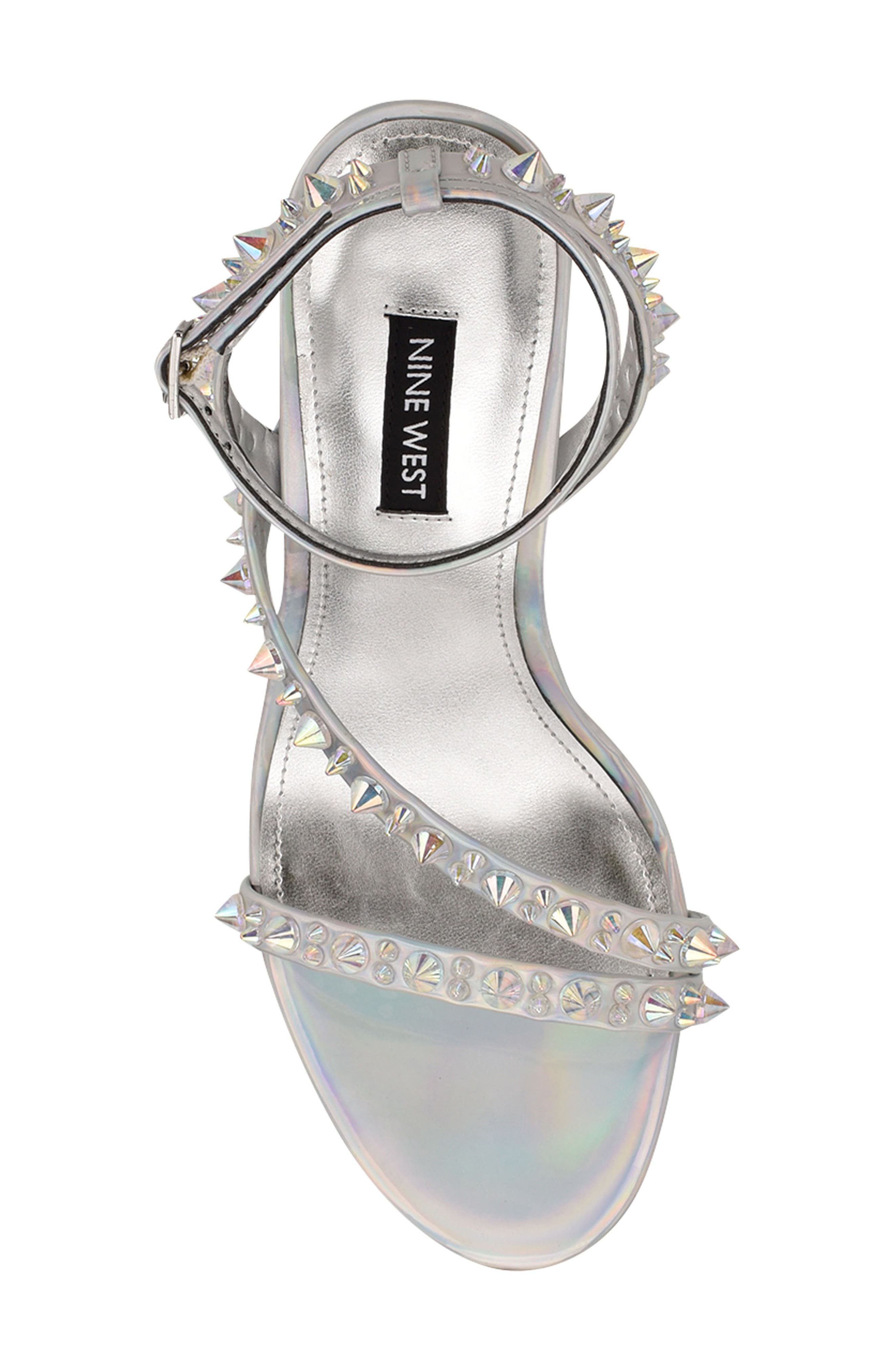 Mitz Ankle Strap Sandal, Alternate, color, IRIDESCENT SILVER