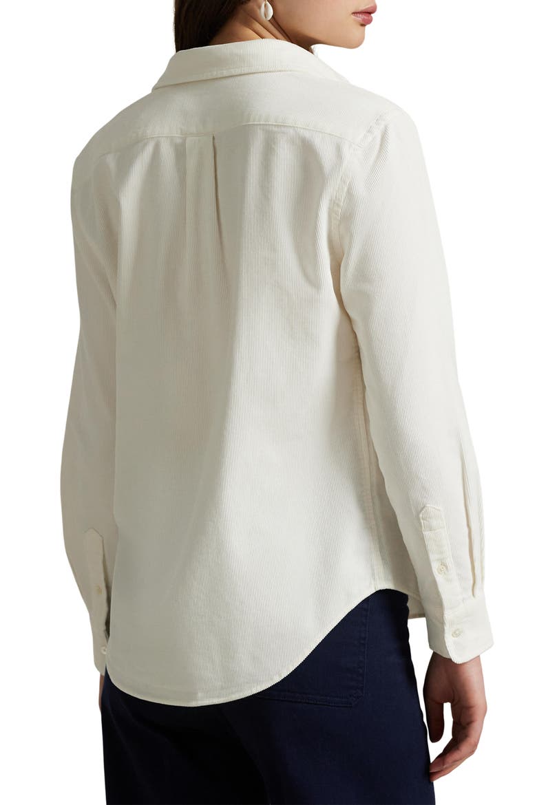 Classic Fit Cotton Corduroy Button-Up Shirt, Alternate, color, WARM WHITE