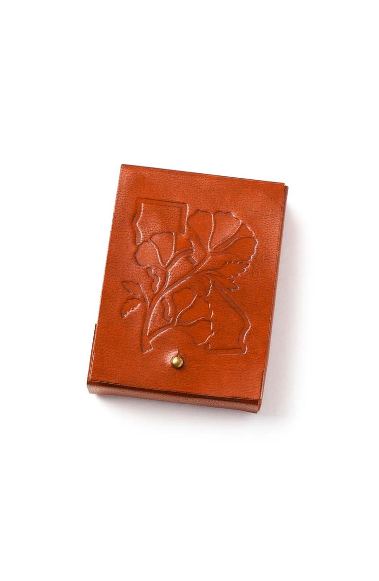 Matr Boomie California Poppy Leather Playing Cards Set, Main, color, Red