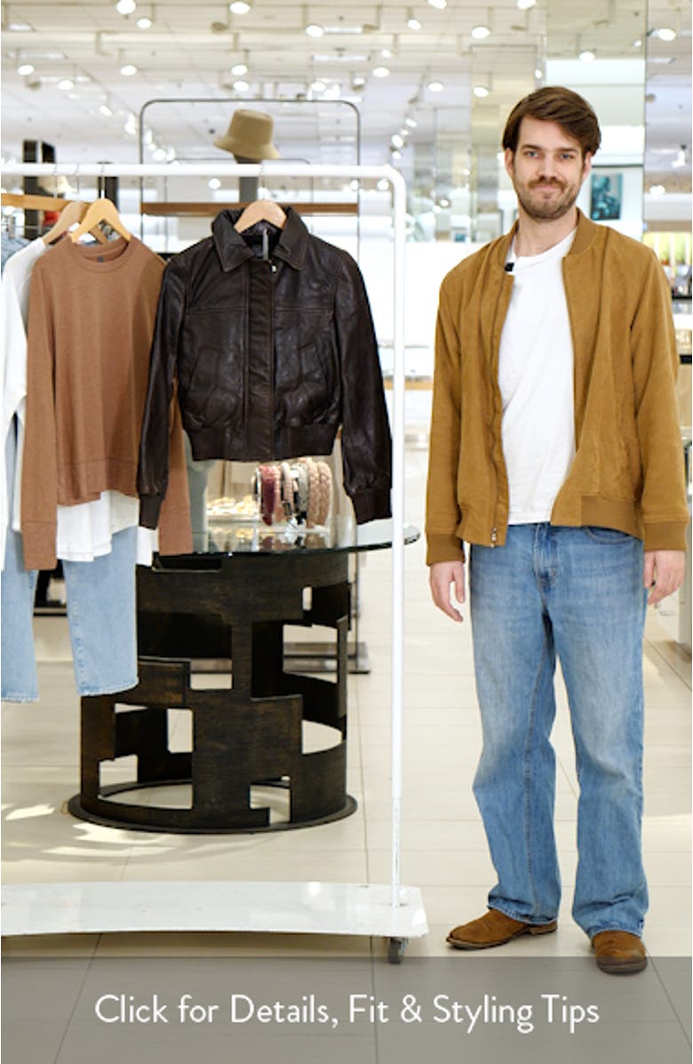 Crop Leather Bomber Jacket, sales video thumbnail