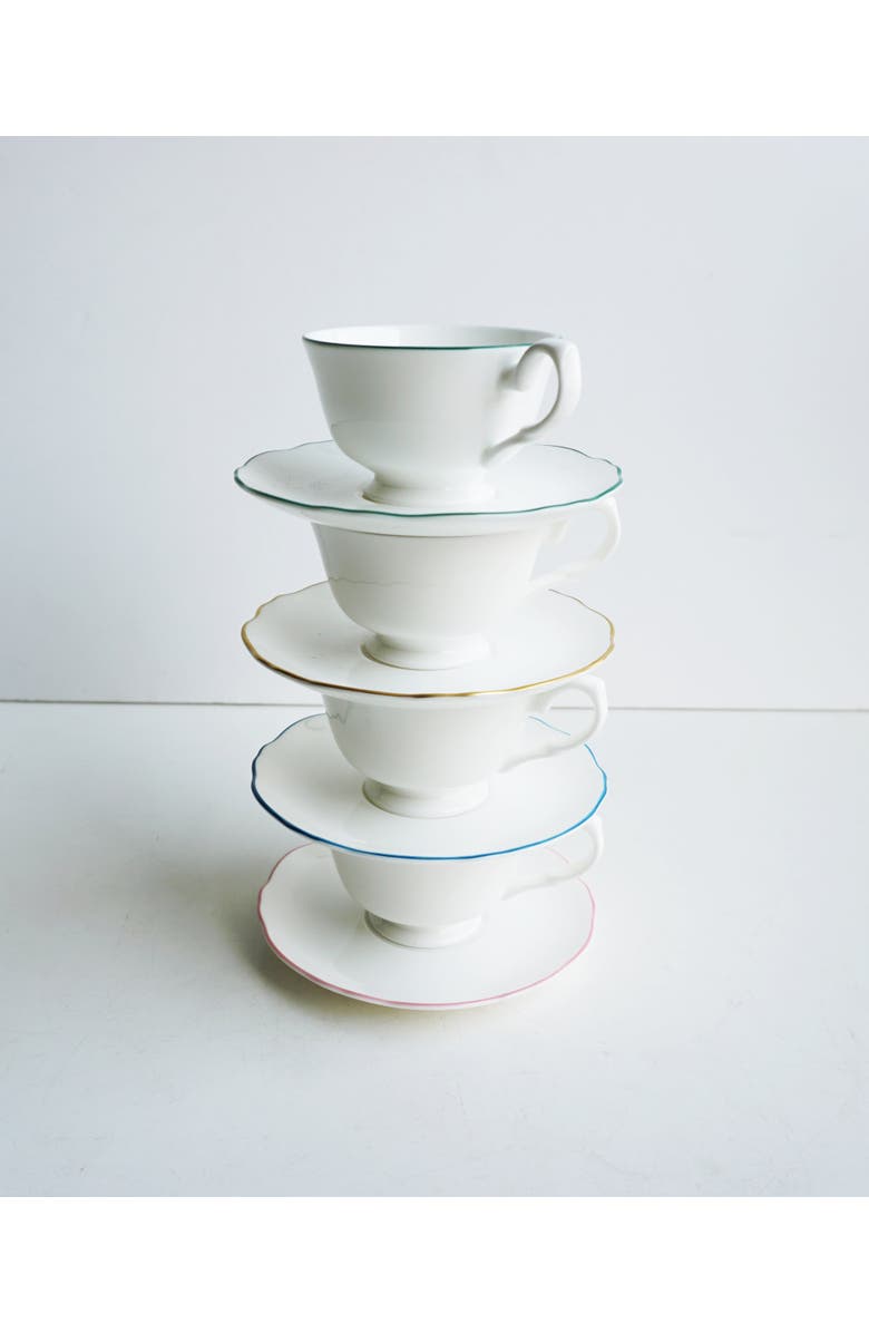 Twig New York Amelie Tea Cup & Saucer, Alternate, color, Forest Green
