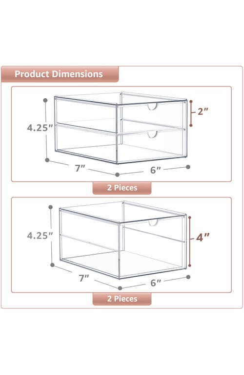 Sorbus Set Of 2 Cosmetics Makeup & Jewelry Storage Case Display In Clear