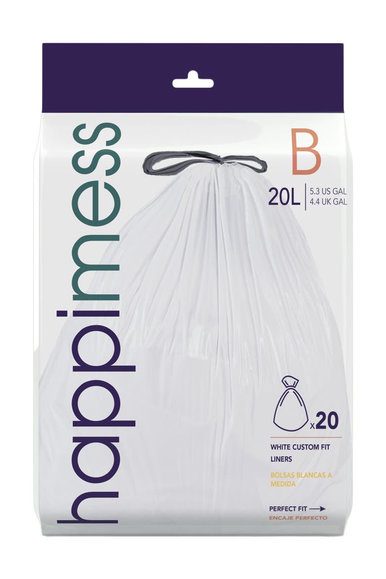 8-Gallon (30L) Drawstring Trash Can Liner,, Alternate, color, White, Unscented, 8-Gal