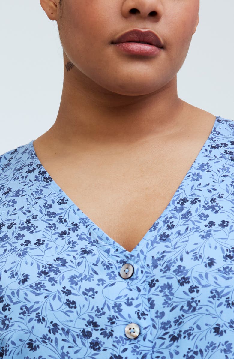 Madewell Floral Button Front Midi Dress, Alternate, color,