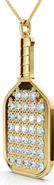 Bliss Diamond 1Ct Diamond Studded Pickleball Paddle Pendant Necklace 10k Gold Lab Grown