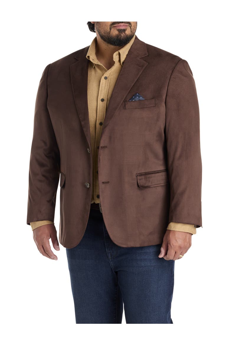 Big & Tall Faux-Suede Sport Coat, Main, color, BROWN