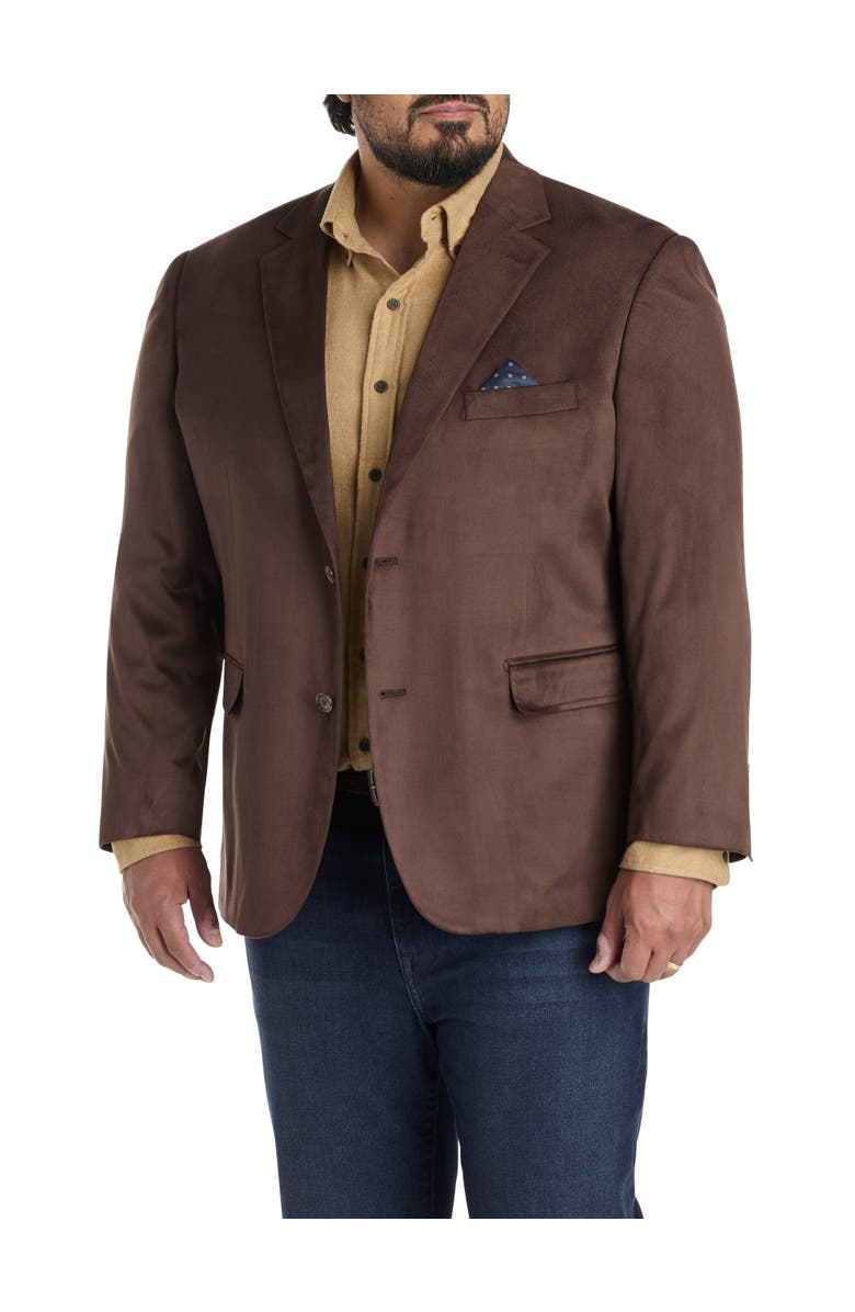 Oak Hill by DXL Big & Tall Faux-Suede Sport Coat, Main, color, Brown