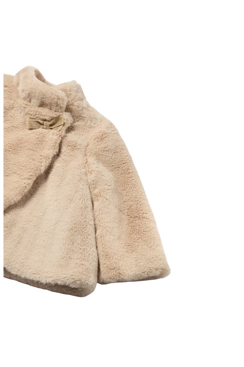 Bow Faux Fur Coat, Alternate, color, Beige