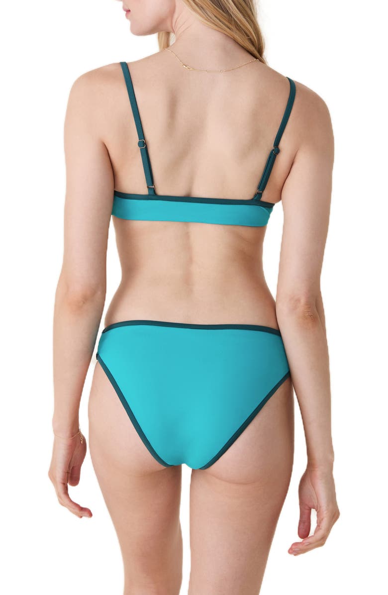 Andie The Bells Bikini Top, Alternate, color, Cyan