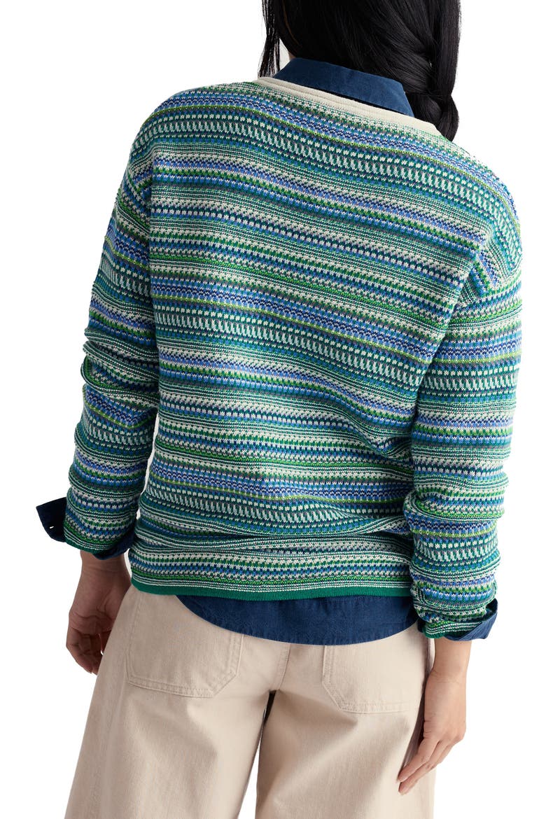 Betony Stripe Organic Cotton Sweater, Alternate, color, KNIT BRIGHT GREEN MULTI
