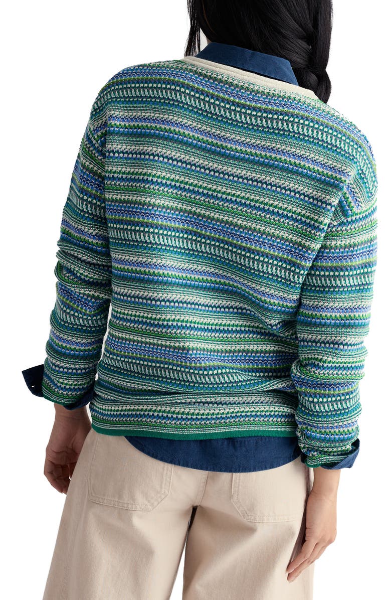 Seasalt Cornwall Betony Stripe Organic Cotton Sweater, Alternate, color, Knit Bright Green Multi