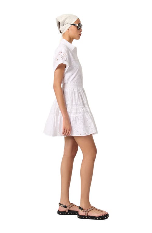 Maje Ribrody Embroidered Mini Dress In White