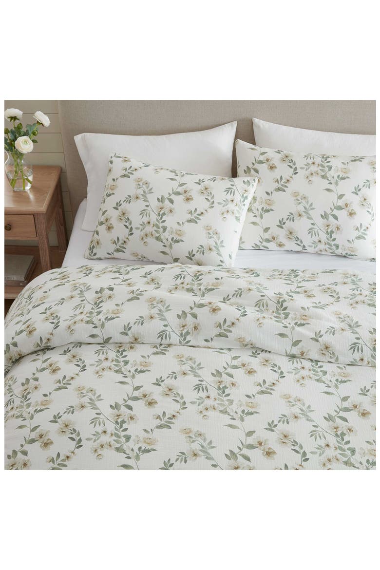 Hazel Floral Cotton Comforter Set, Alternate, color, ALDER