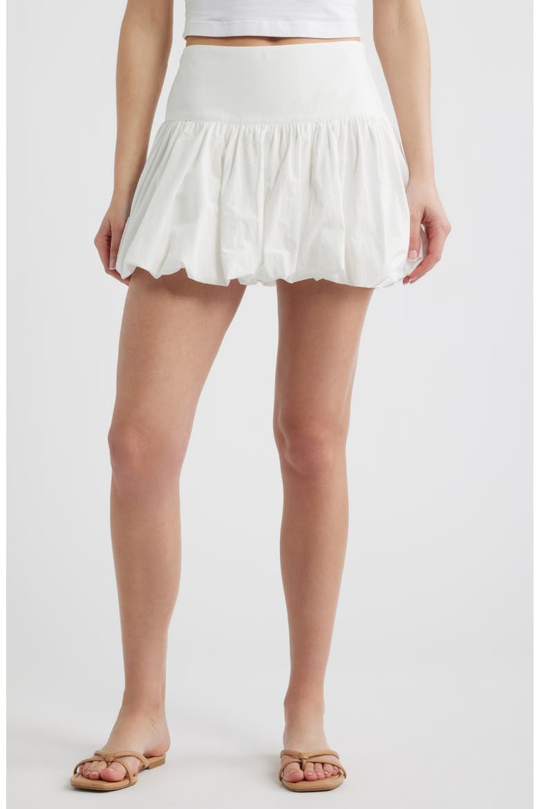 Parga Cotton Bubble Miniskirt, Main, color, OFF WHITE