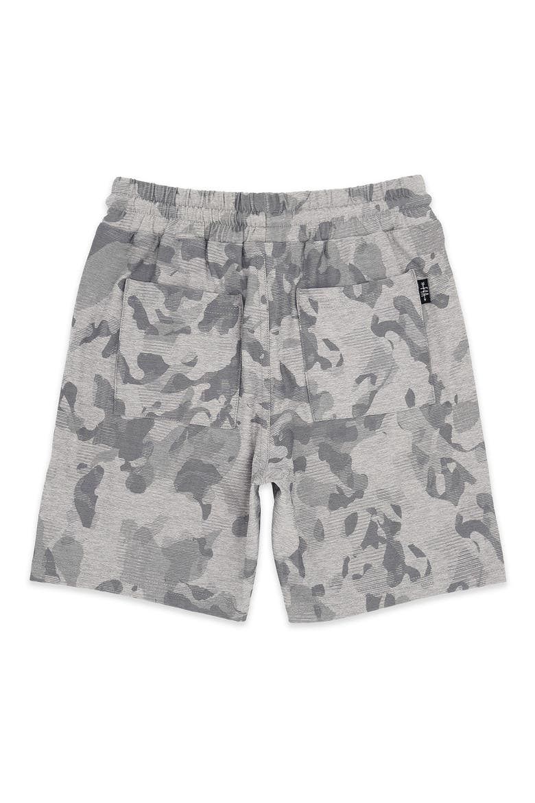 Kids' Lowtide Tech Camo Performance Drawstring Shorts, Alternate, color, HEATHER GREY