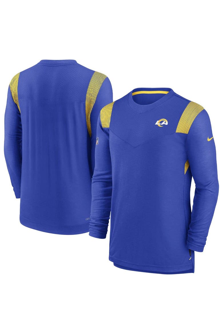 Men's Nike Royal Los Angeles Rams Sideline Tonal Logo Performance Player Long Sleeve T-Shirt, Main, color, Royal