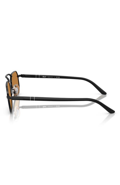 Persol 57mm Polarized Rectangular Sunglasses In Black/yellow