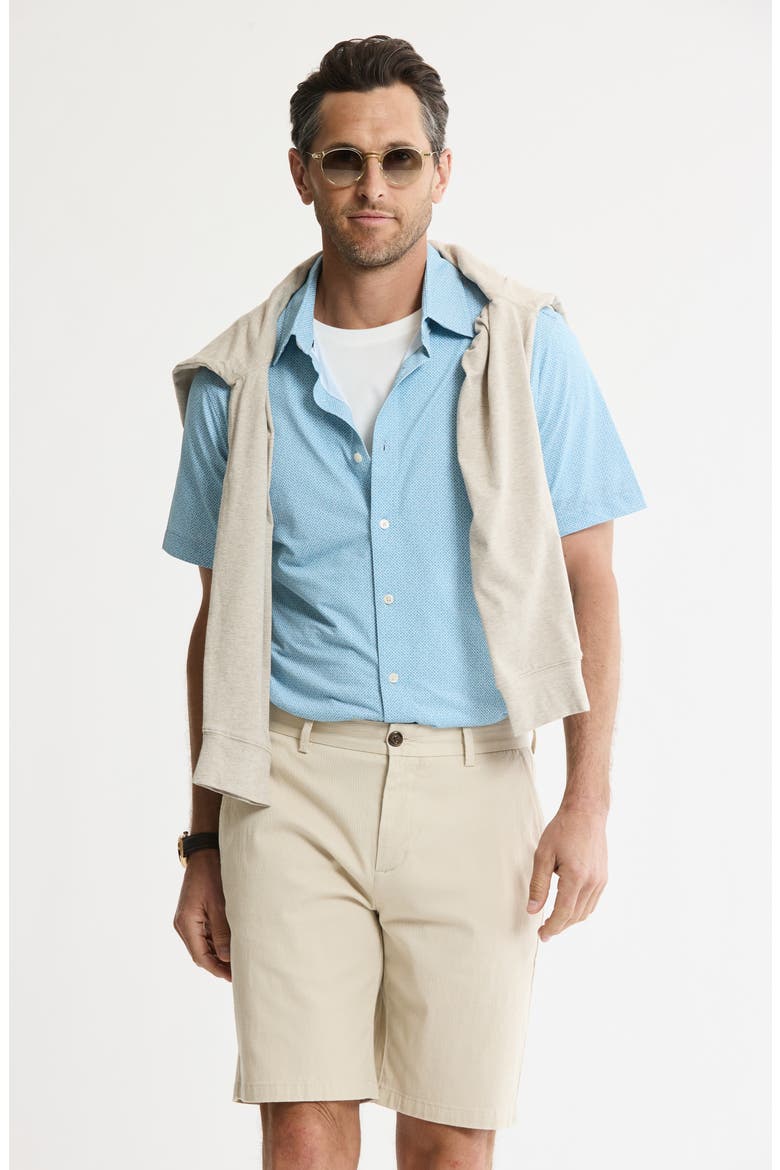 Cotton & Silk Blend Stretch Shorts, Alternate, color, TAN
