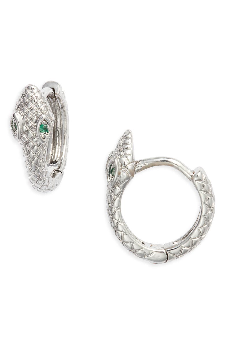 Child of Wild Zephyr Snake Huggie Hoop Earrings, Main, color, 