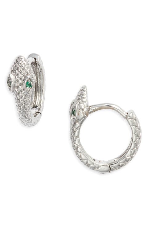 Zephyr Snake Huggie Hoop Earrings