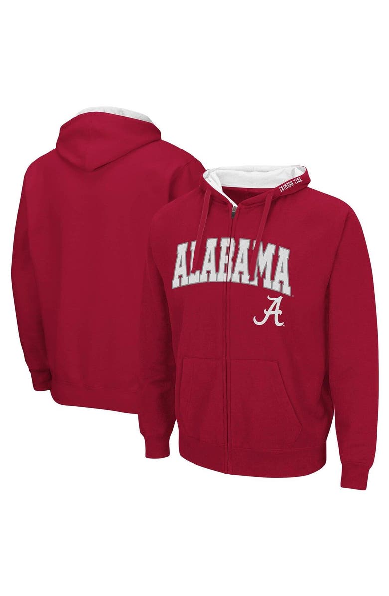 COLOSSEUM Men's Colosseum Crimson Alabama Crimson Tide Arch & Logo 3.0 Full-Zip Hoodie, Main, color, Crimson