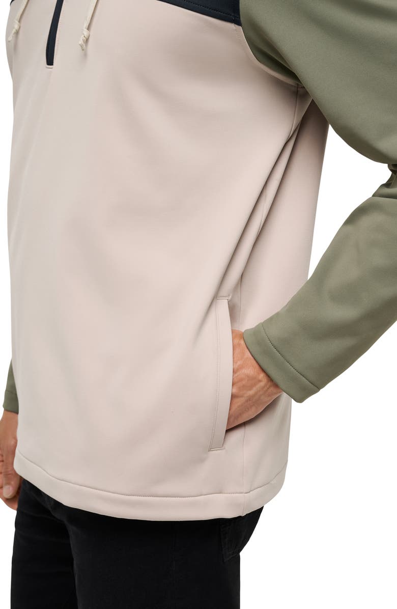 TravisMathew Brrrr Season Colorblock Half Zip Hoodie, Alternate, color, Black Multi