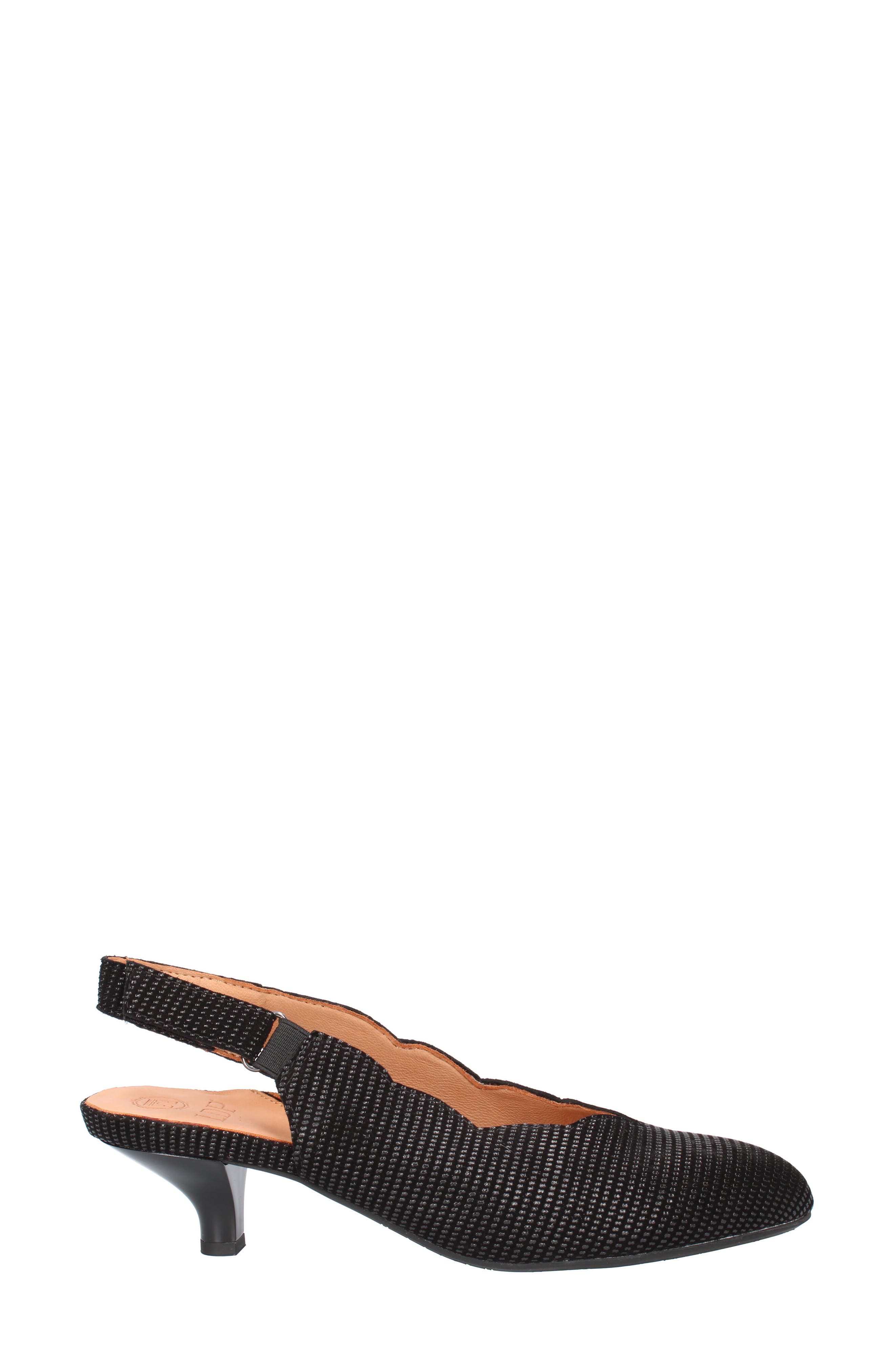 L'Amour des Pieds Hulda Kitten Heel Slingback Pump, Alternate, color, Black Raindrop