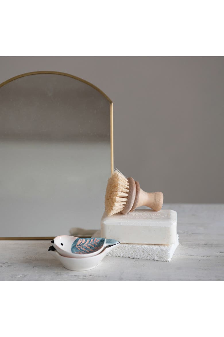 Arched Metal Framed Standing Mirror, Brass, Alternate, color, Brass