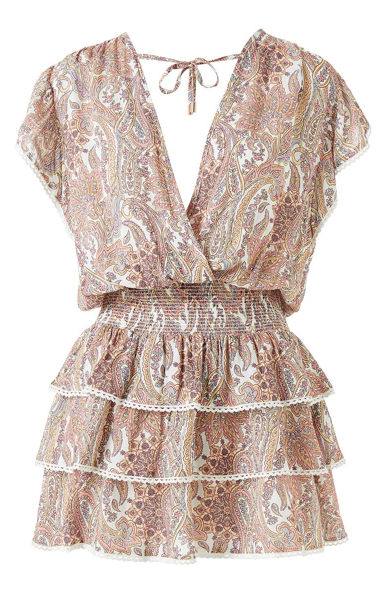 Melissa Odabash Jess Smocked Cover-Up Dress, Alternate, color,