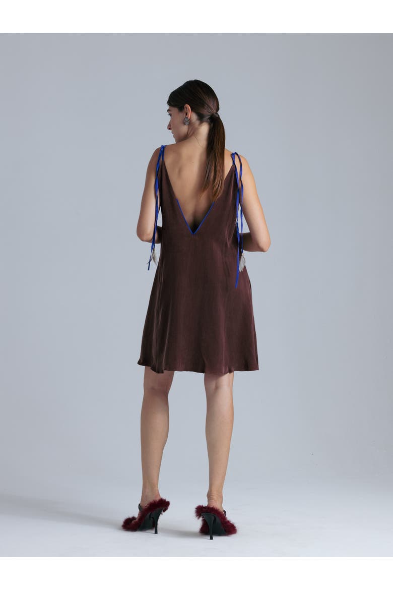 Cupro Dress, Alternate, color, Rust