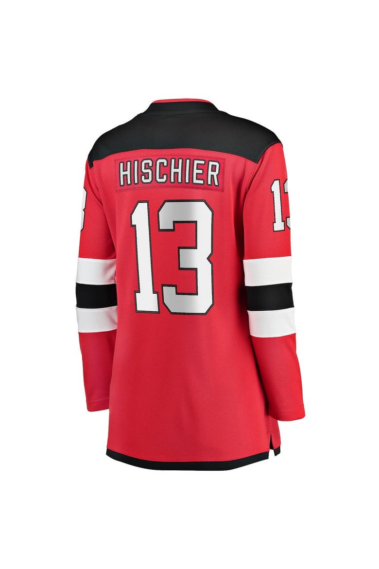 Women's Fanatics Branded Nico Hischier Red New Jersey Devils Home Premier Breakaway Player Jersey, Alternate, color, Red