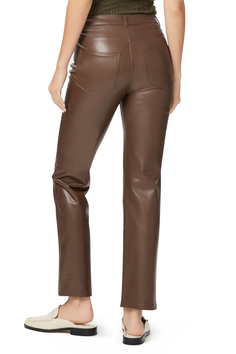 Stella Coated High Waist Straight Leg Jeans, Alternate, color, CHESTNUT