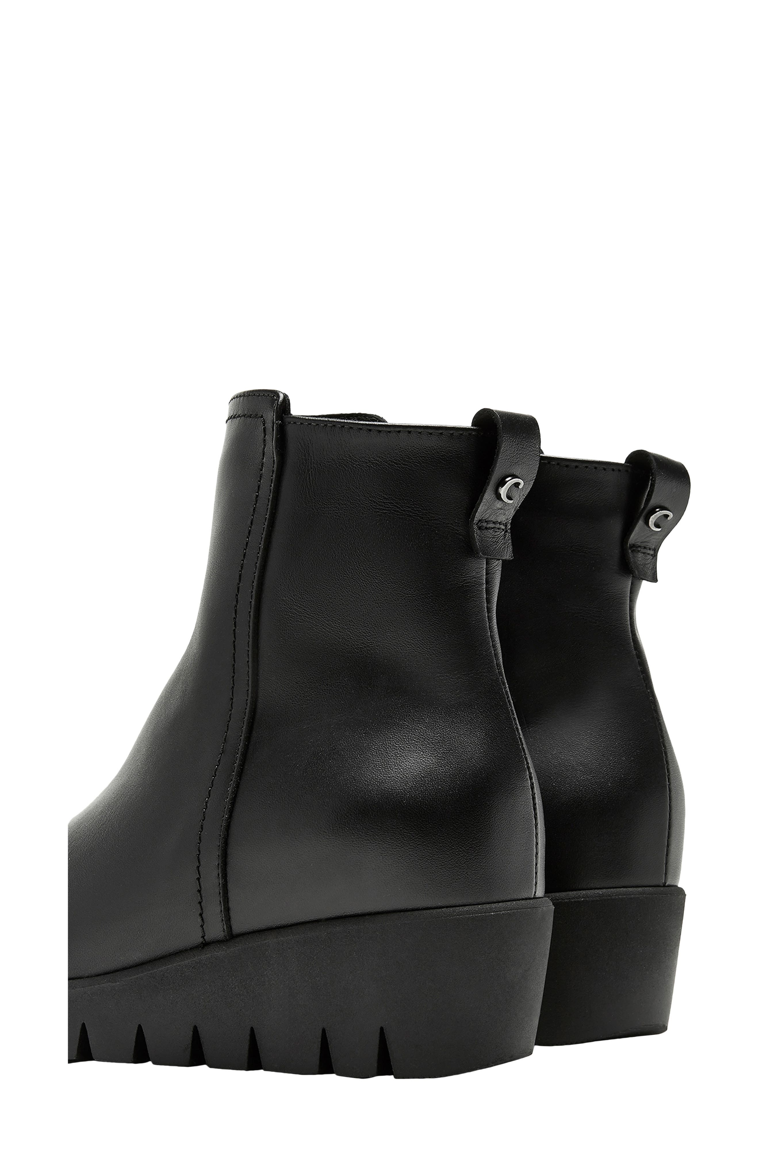 La Canadienne Teagan Waterproof Platform Wedge Bootie, Alternate, color, Black Leather