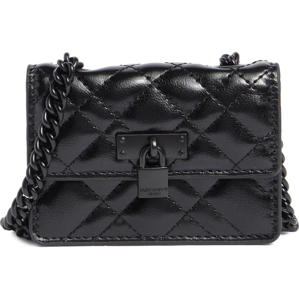 Kurt Geiger London Micro Brixton Quilted Shoulder Bag In Black/ Black.