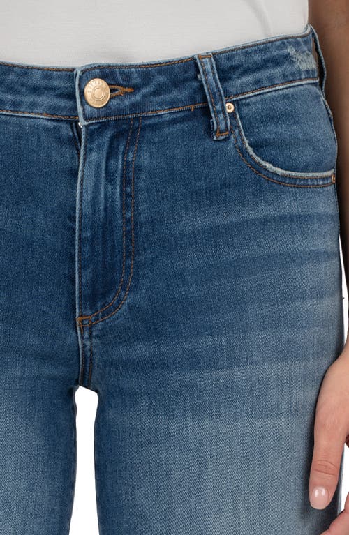 Kut From The Kloth High Waist Cuffed Ankle Wide Leg Jeans In Blue